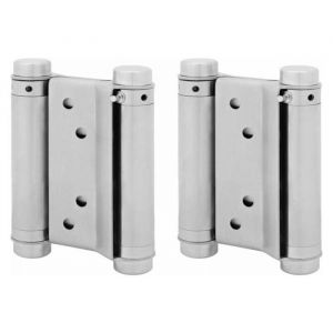 1 paire charni&egrave;re paumelle portes va-et-vient ressort double action acier inoxydable saloon western 75 mm (Charge Jusqu &Eacute;tiquette