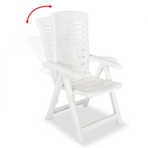 (SOLDES JUILLET)Chaises inclinables de jardin 4 PCS - UU - Scandinave Fauteuil salon - Plastique Blanc FR1275067
