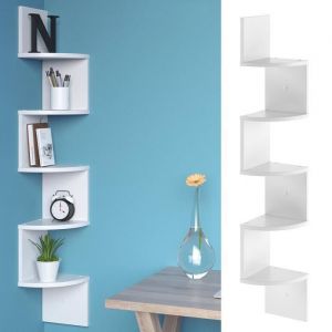 Étagère d’Angle Snake - Étagère Suspendue - Étagère Murale - Bibliothèque Design - Blanc