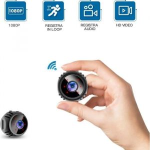 Mini cam&eacute;ra Espion cach&eacute;e sans Fil WiFi 1080p HD Vision Nocturne Cam&eacute;scope DVR Secret Micro Cam&eacute;scope pour la s&eacute;curit&eacute; &agrave; Domicile
