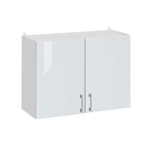 Meuble haut de cuisine Eco Blanc Brillant 2 portes L 80 cm - Cuisineandcie