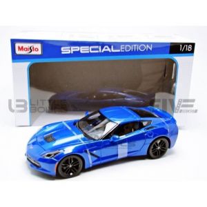 Voiture Miniature de Collection - MAISTO 1/18 - CHEVROLET Corvette Stingray Z51 - 2014 - Bleu