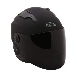 FURY CASQUE JET FAST NOIR MAT AVEC VISIÈRE TEINTÉE