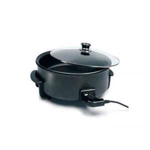 Poêle Électrique Multifonction - ROYAL SWISS - 42 cm - 1500W - Anti-adhésif - Noir