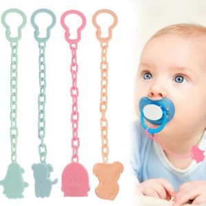 4 Pi&egrave;ces Attache Sucette B&eacute;b&eacute; Accroche Tetine pour B&eacute;b&eacute;s Gar&ccedil;ons et Filles Attache Sucette Haute T&eacute;nacit&eacute;4 multic ATTACHE SUCETTE