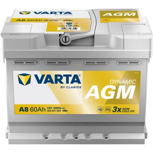 Batterie Varta A8 Start & Stop Silver Agm 60 Ah - 680a - 4016987165508