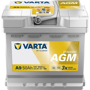 Batterie Varta A9 Start & Stop Silver Agm 50 Ah - 540 A - 4016987167212