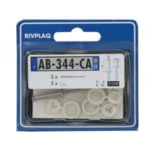 5 Rivets Alu 4 X 20 Mm + 5 Capuchons Blancs - 3501363135585
