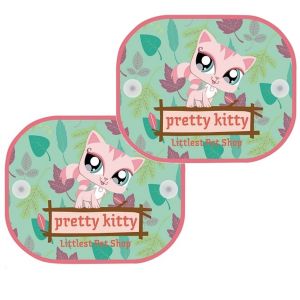2 Rideaux Lat&eacute;raux Pare-soleil &Agrave; Ventouses Little Pet Shop 45 Cm X 35 Cm - 4893438001390