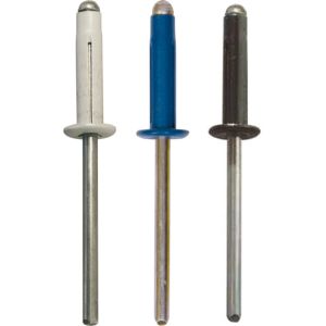 12 Rivets Aluminium Expans&eacute;s 4 X 20 Mm Avec Capuchons Blancs, Bleus Et Noirs - 3170400037030