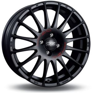 Jante Alu Oz Superturismo Gt 17 Pouces - 7x17 4x100 Et44 Noir Mat Lettre Rouge - 8027529000689