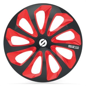 4 Enjoliveurs Noir/rouge Sparco Sicilia 15 Pouces - 6922516306640