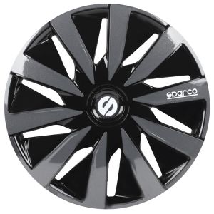 4 Enjoliveurs Noir/gris Sparco Lazio 15 Pouces - 6922516314317