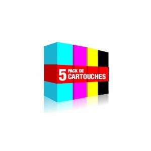 Pack 5 Cartouches compatible CANON PGI5BKx2,CLI8C,CLI8M,CLI8Y avec puce
