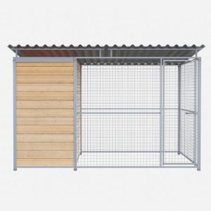 Chenil Junior MKS en bois + grillage - 3 m x 2 m