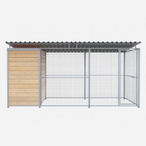 Chenil Junior MKS en bois + grillage - 4 m x 2 m