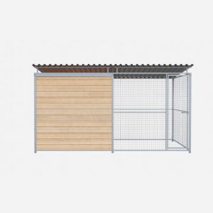 Chenil Super Junior MKS en bois + grillage - 4 m x 2 m
