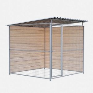 Chenil d'angle en bois + panneaux grillage MKS - 2m x 2 m
