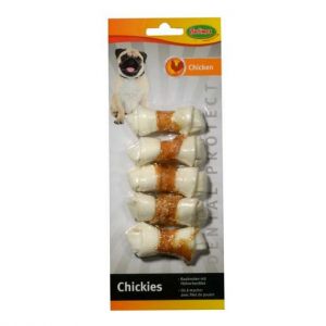 Chickies, os noué blanc au poulet, friandise pour chien