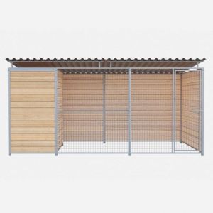 Chenil Eleveur PRO MKS en bois + grillage - 4 m x 2 m