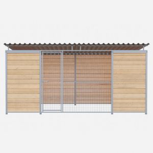 Chenil Protection MKS en bois + grillage - 4 m x 2 m