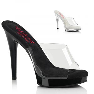 Chaussures transparentes mule talon - Pointure : 41 - Couleur : Semelle noire dessus transparent