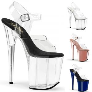 Sandales pole-dance haute plateforme - Pointure : 43 - Couleur : Semelle noire dessus transparent
