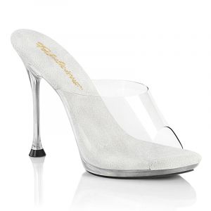 Mule habill&eacute;e transparente talon fer - Pointure : 35