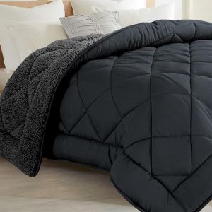 Couette sherpa gris Laine Synthétique