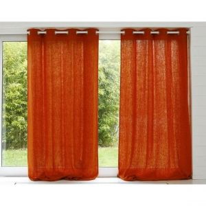 Rideau uni lin lav&eacute; qualit&eacute; lourde - Tomettevoir