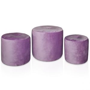 Set de 3 poufs Salsa Velours Violet