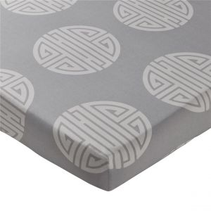 Drap-housse  motifs zen bambous et idéogrammes - Noir