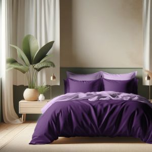 Housse de couette coton bicolore TERTIO® -  Lila / Violet