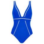 SUNFLAIR maillot de bain 1 pièce décolleté sans armatures Mykonos Bleu/Blanc - Taille 38/B