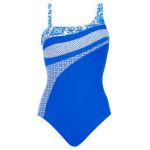 SUNFLAIR maillot de bain 1 pièce asymétrique sans armatures Mykonos Bleu/Blanc - Taille 38/B