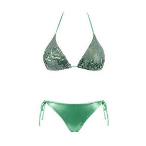 ACQUADICOCCO maillot de bain 2 pi&egrave;ces triangle Rete Cristalli Vert &eacute;meraude - Taille S