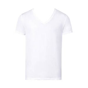 HANRO t-shirt col V homme en coton Cotton Superior Blanc - Taille S