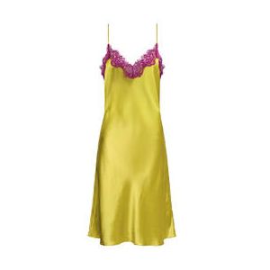 SAINTED SISTERS nuisette midi en soie Scarlett Vert/Rose - Taille 36