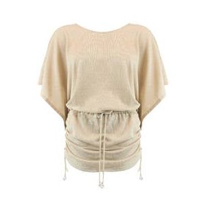 LULI FAMA tunique de plage Beachwear Or/Beige - Taille S