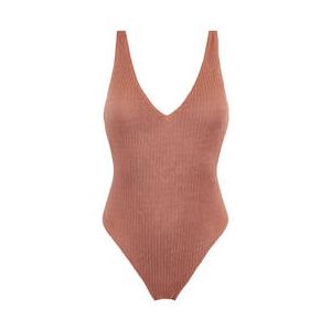 SEAFOLLY maillot de bain 1 pièce décolleté sans armatures Sea Dive Bronze - Taille 36