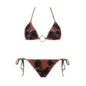 ACQUADICOCCO maillot de bain 2 pièces triangle Chocolate Marron/Noir - Taille XS