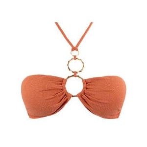 LULI FAMA haut de maillot de bain bandeau Bamboo Sands Orange - Taille XS