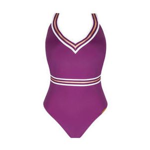 LISE CHARMEL maillot de bain 1 pièce décolleté sans armatures Energie Nautique Prune - Taille 1