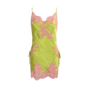 MARJOLAINE nuisette Chrom&eacute;a en soie et dentelle Calista Vert/Rose - Taille 36