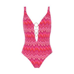 LIVIA maillot de bain 1 pièce décolleté Abalai sans armatures Hicavoil Rose/Orange - Taille 38