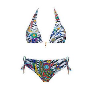 ACQUADICOCCO maillot de bain 2 pièces triangle coques Paisley Zebra Multicolore - Taille S