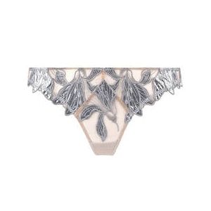 FLEUR DU MAL string Foil Lily Embroidery Argent - Taille XS