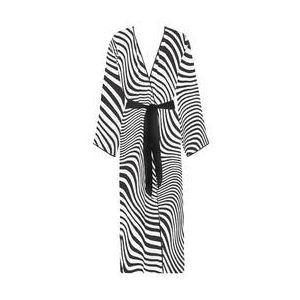 MAISON CLOSE kimono de plage long Fever Noir/Blanc - Taille XS