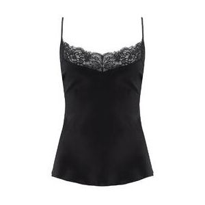 COCO DE MER caraco en soie et dentelle Seraphine Noir - Taille S