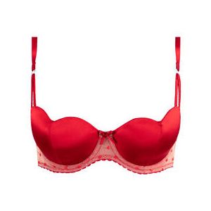 FLEUR DU MAL soutien-gorge corbeille coques en soie Amour Rouge - Taille 85B